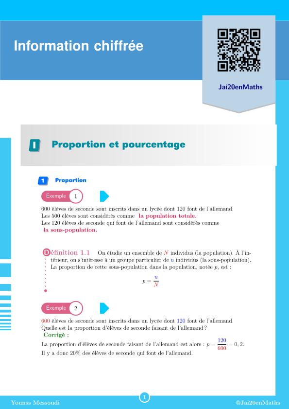 Fiche d'exercices maths Seconde - Information chiffrée